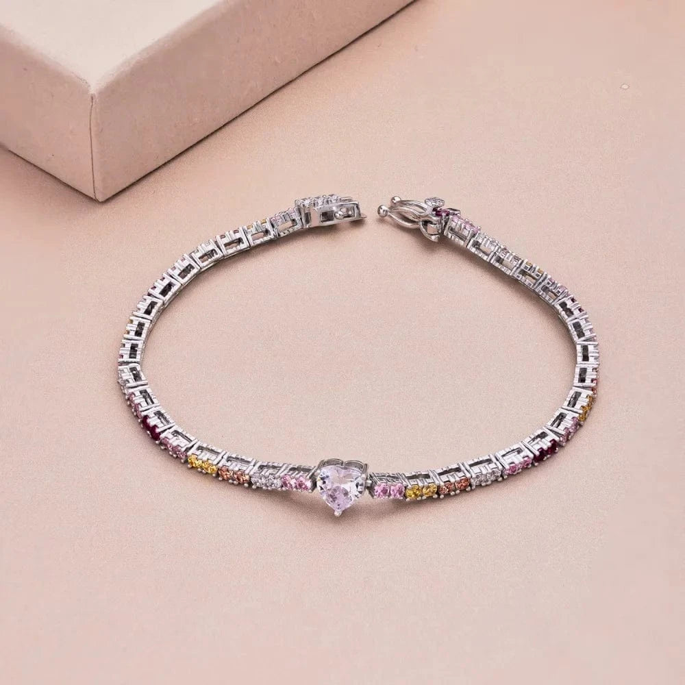 Dylam Trending Design Hypoallergenic Fine Jewelry S925 Silver Full Diamond Moissanite 5A Zirconia Tennis Bracelets for Women