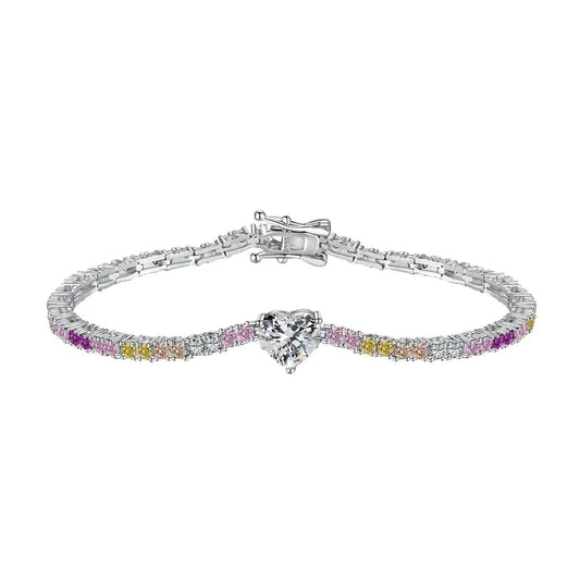 Dylam Trending Design Hypoallergenic Fine Jewelry S925 Silver Full Diamond Moissanite 5A Zirconia Tennis Bracelets for Women