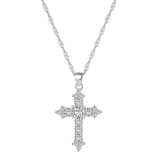 Dylam Women Fine Jewelry 18K Gold Plated 925 Sterling Silver Cross Pendant Necklace with Infinite Elements Zirconia