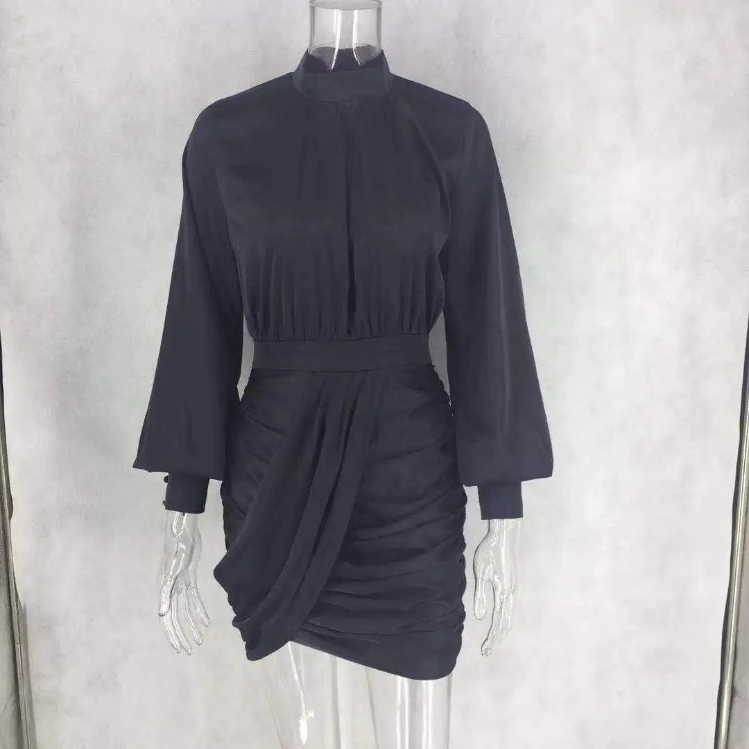 DZT1176 Hot selling 2024 new dresses women lady elegant long sleeve pleated bridesmaid dresses women white evening dress