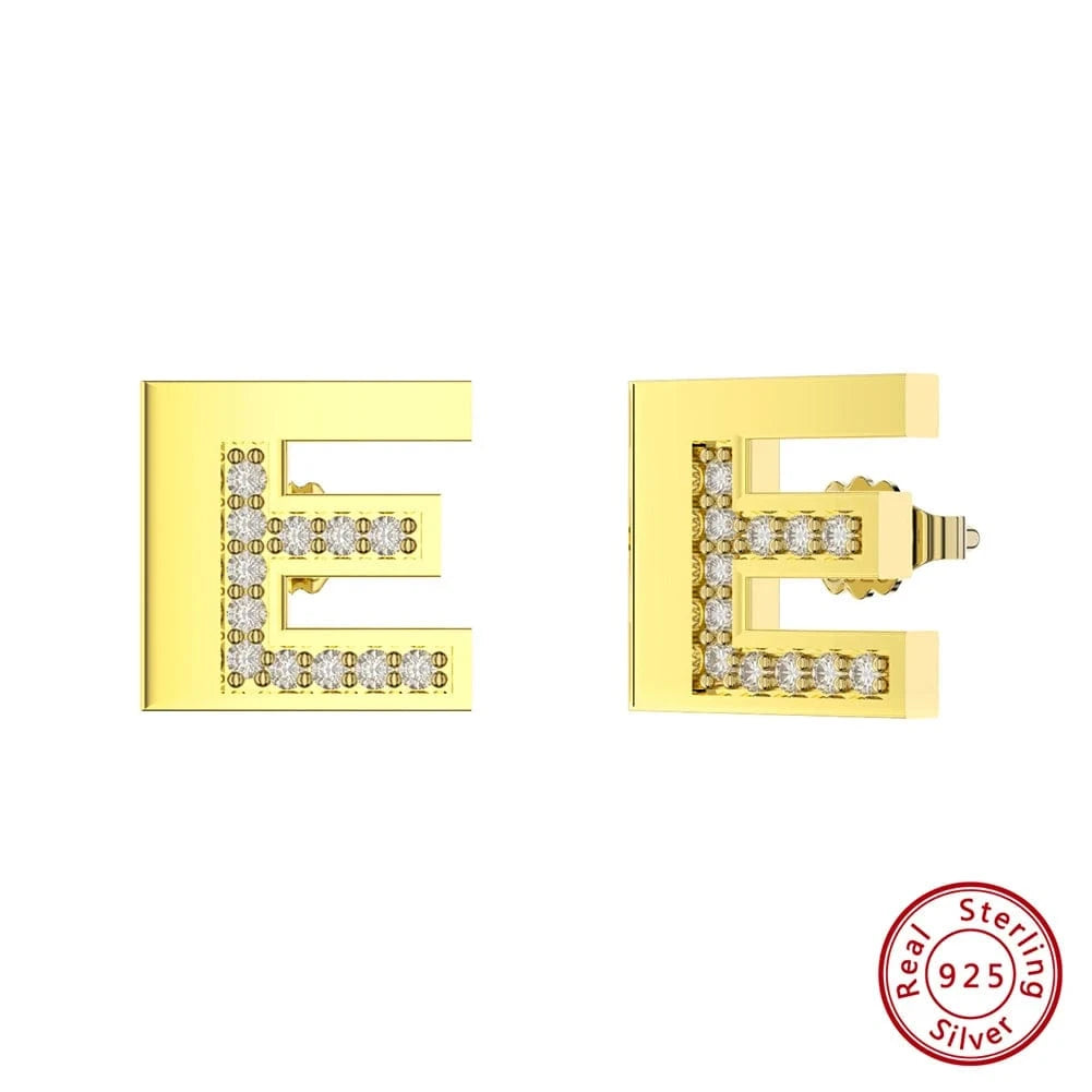 E RINNTIN ZKE01 Fine Jewelry Earrings 2023 Zircon Letter Stud Earrings Silver 925 Sterling Women Wholesale Bulk Earring Alphabet