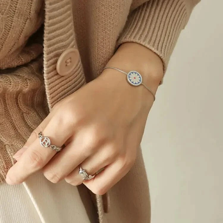 E117 - Steel coloured bracelet - Adjustable drawstring Professional Design Jewelry Sets Gold Stainless Steel Plated Christmas for Women 18K Romantic Geometric Custom Size Acceptable