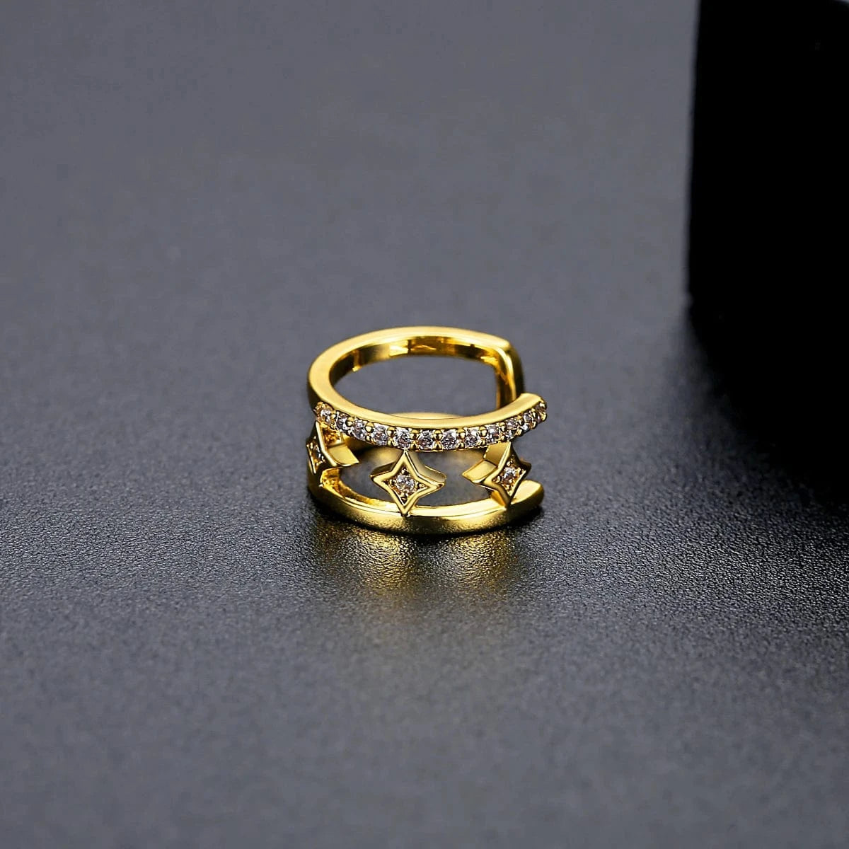 E20121216 LUOTEEMI Cowgirl Fashion Jewellery Plated Woman Diamond Lady Earing Jewelry New Gold Hoop 18K Cartilage Earrings