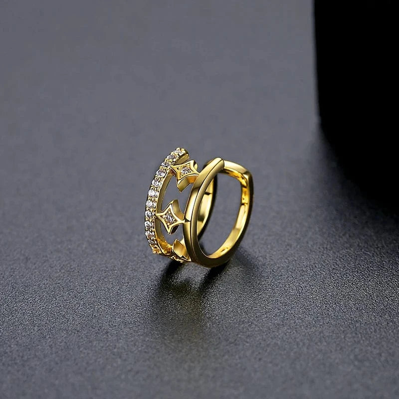 E20121216 LUOTEEMI Cowgirl Fashion Jewellery Plated Woman Diamond Lady Earing Jewelry New Gold Hoop 18K Cartilage Earrings