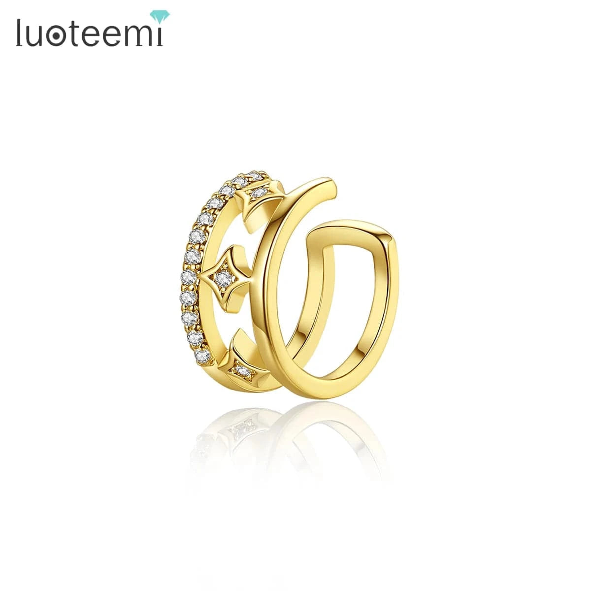 E20121216 LUOTEEMI Cowgirl Fashion Jewellery Plated Woman Diamond Lady Earing Jewelry New Gold Hoop 18K Cartilage Earrings