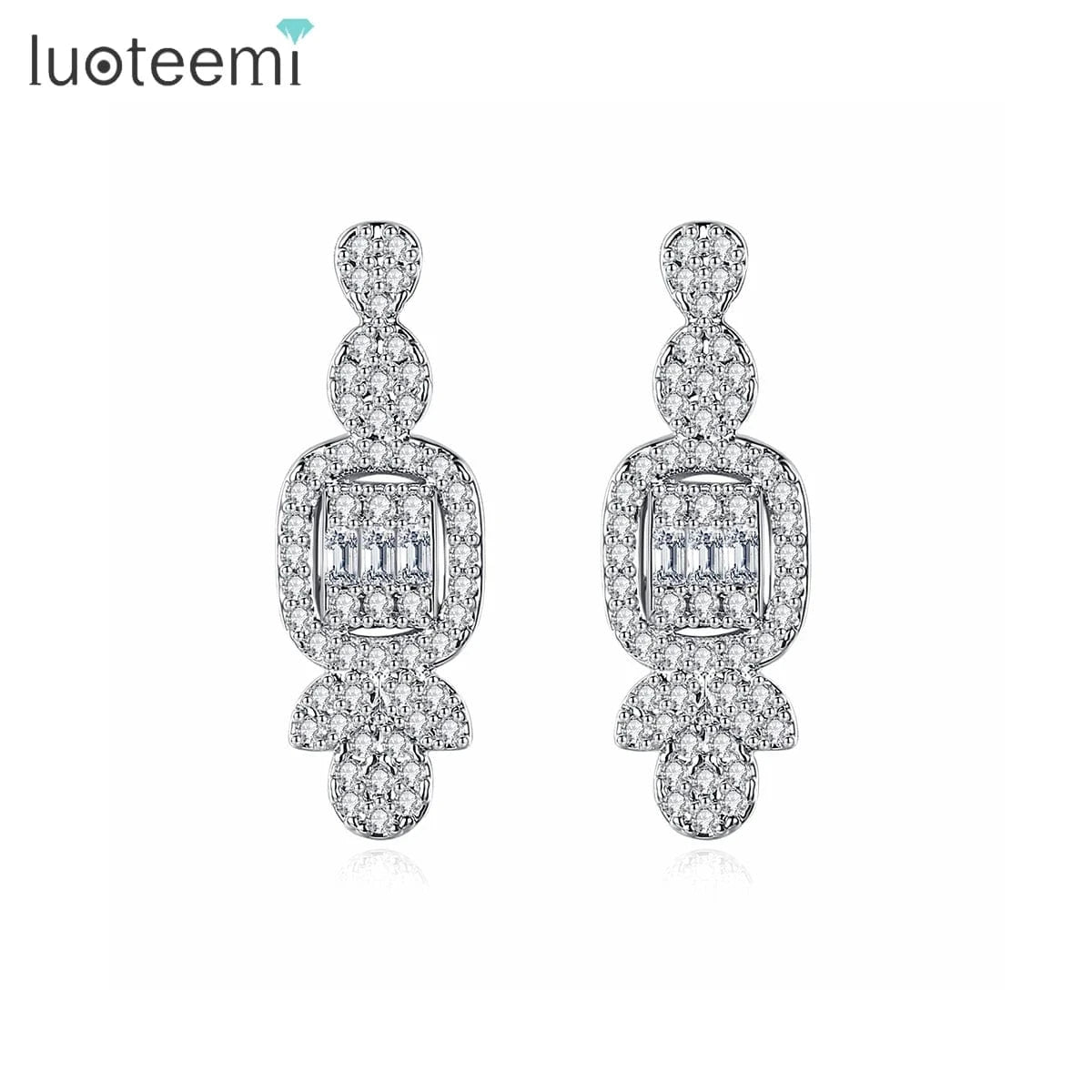E21051317 LUOTEEMI Top Fashion Bridal Jewelry Charm Trendy Erring Woman Modern Selling 2022 Braid Lady Organizer Drop Earring