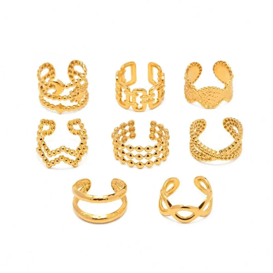 E2156 Jewelry Hollow Layers  Trending Jewelry Products 18K Gold Plated Stainless Steel  Wave Design Ear Clip