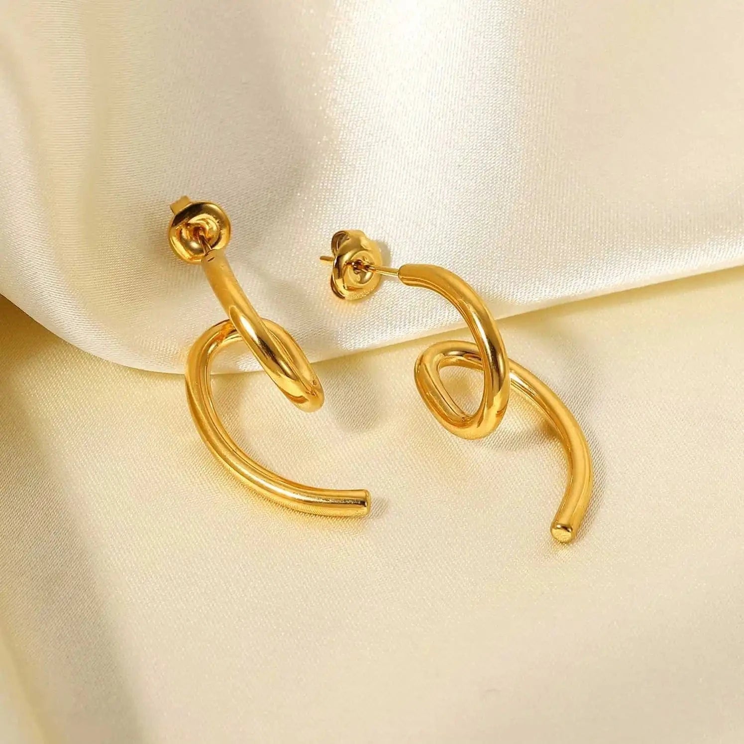 E2238 E2238 New Trendy 18k Gold Plated Stainless Steel Jewelry Gift Dainty surface special-shaped earrings
