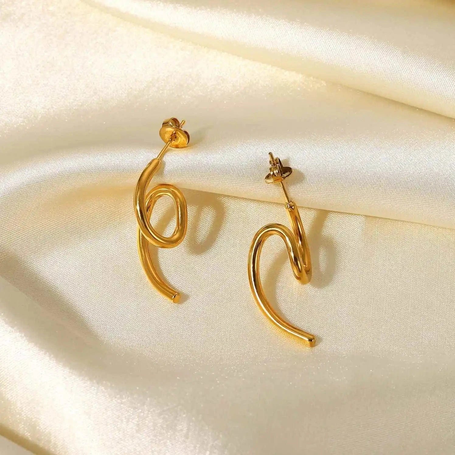 E2238 E2238 New Trendy 18k Gold Plated Stainless Steel Jewelry Gift Dainty surface special-shaped earrings
