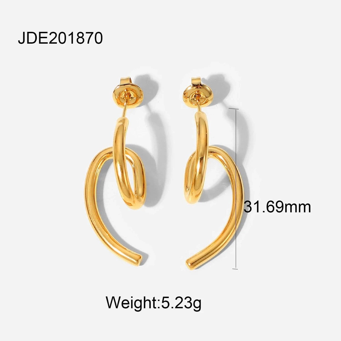 E2238 E2238 New Trendy 18k Gold Plated Stainless Steel Jewelry Gift Dainty surface special-shaped earrings