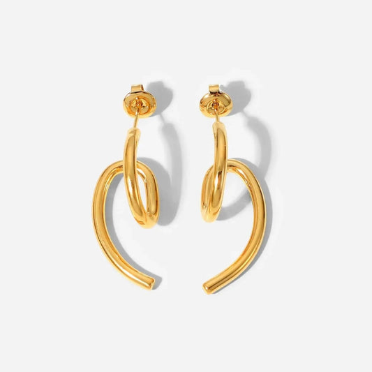E2238 E2238 New Trendy 18k Gold Plated Stainless Steel Jewelry Gift Dainty surface special-shaped earrings