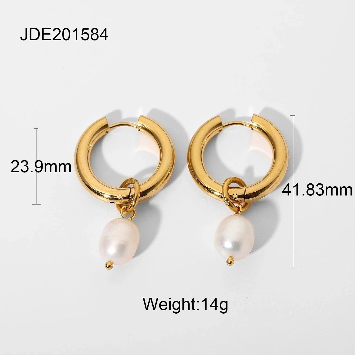 E2244 18k Gold Plated Stainless Steel Hoop Huggie Freshwater Pearl Natural Opal stone agate Drop earrings