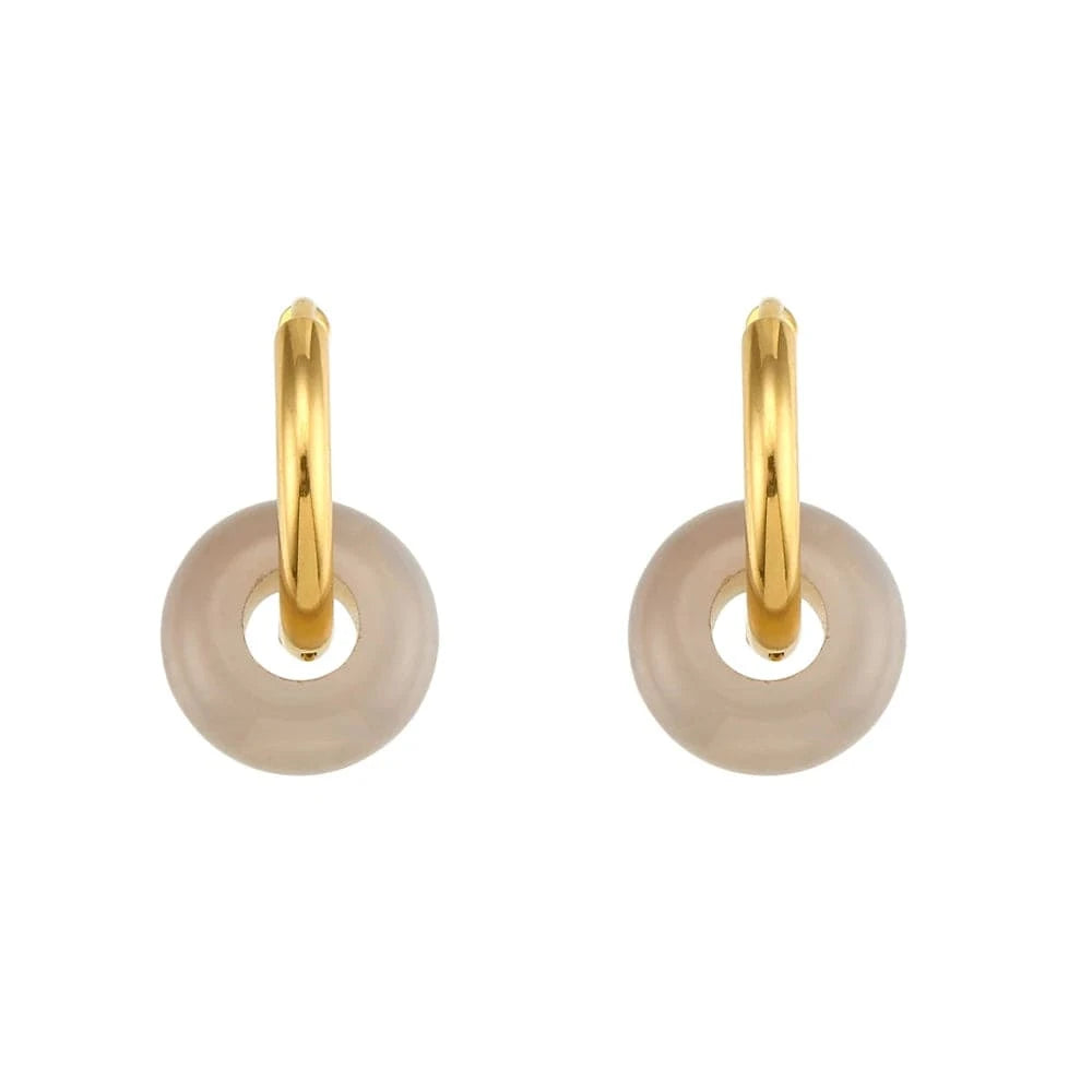 E6930_Tourmaline Natural Stone Earrings Set Colorful Gemstone Statement Jewelry Set Gold Plated Stainless Steel Jewelry Set