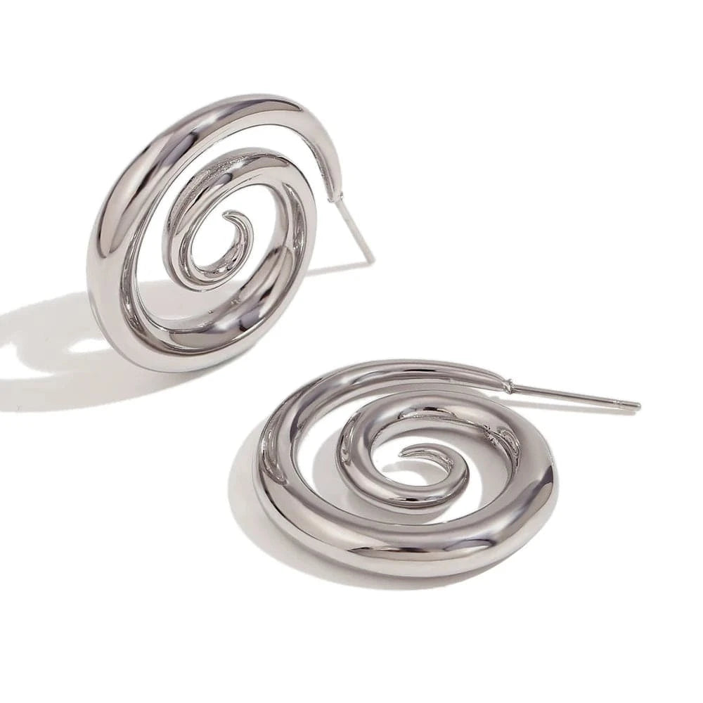 E7643_Silver Spring 2024 Fashion Fresh Water Pearl Earrings Set Gold Plated Zircon Jewelry Stainless Steel Earring Set