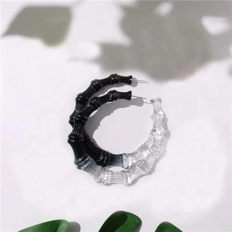 earrings / 7cm / style 1 Wholesale Fashion Bamboo Hoop Earring Custom Acrylic Personalized Name Large Stud Earrings multiple color Statement Earrings