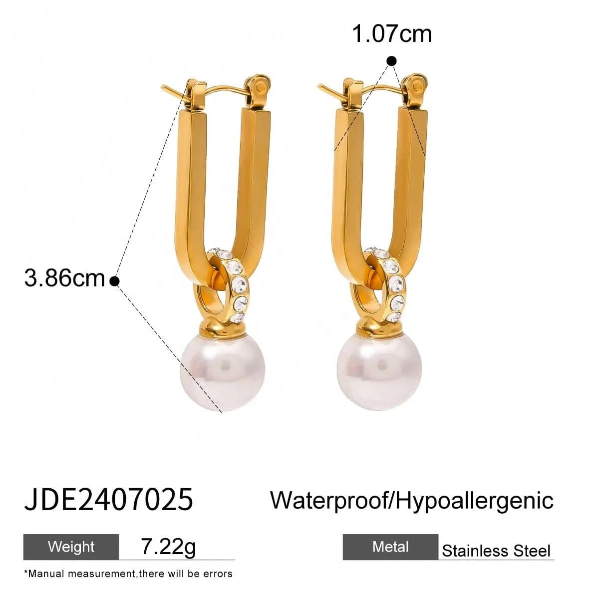 earrings classic / E2510 U Shape Shell Pearl Earring
