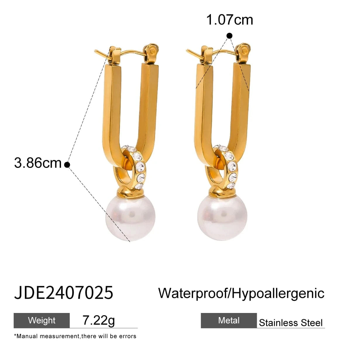 earrings classic / E2510 U Shape Shell Pearl Earring