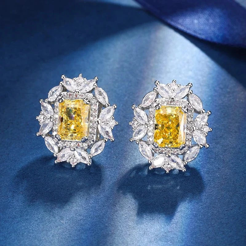 earrings EYIKA Fine Jewelry Set Yellow Bridal Wedding Party Jewelry Set Women's Wedding Party Fine Jewelry