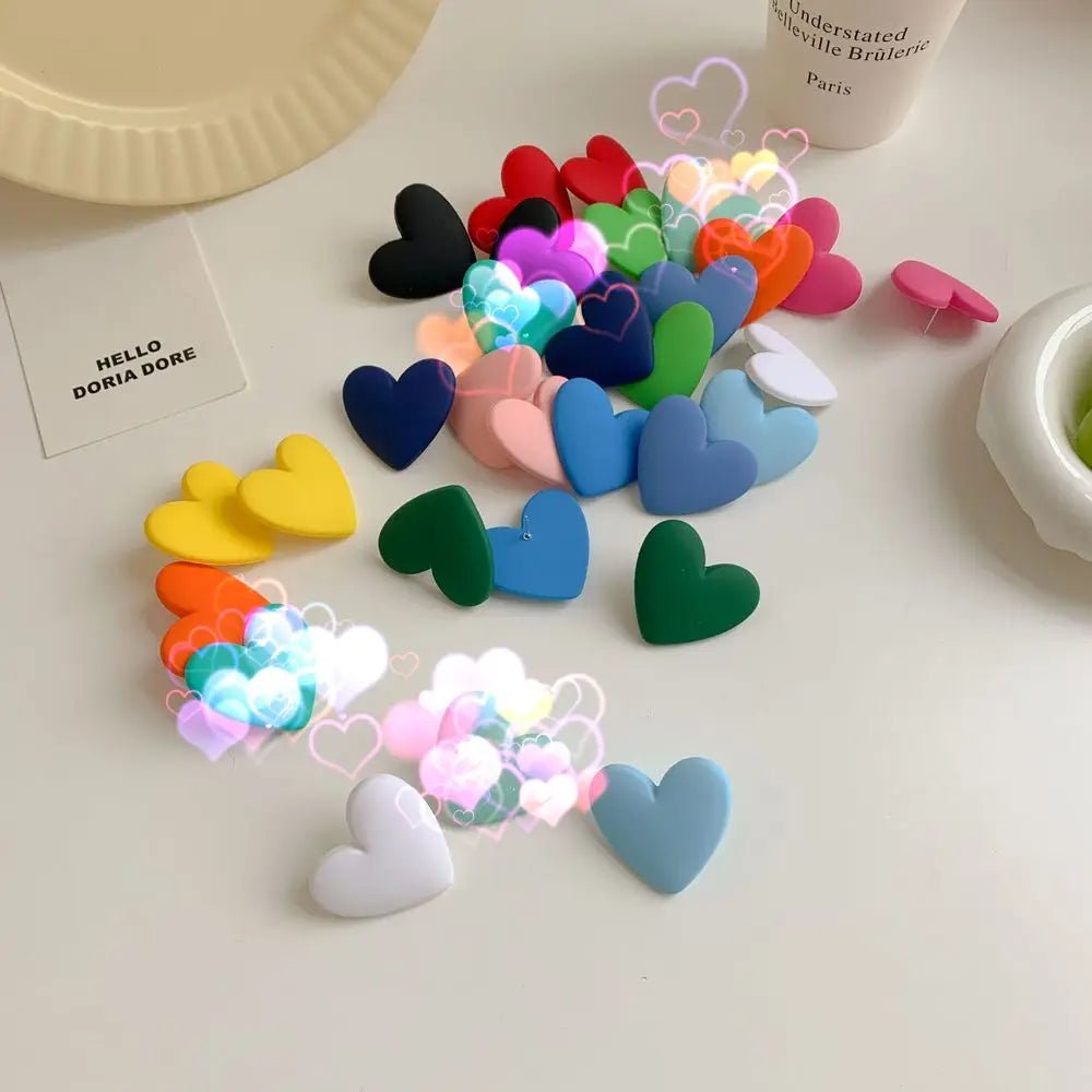 Earrings Heart Shaped Acrylic Geometric Drop Multicolor Statement Bohemian Vintage Chic Style - SN Wigs & More
