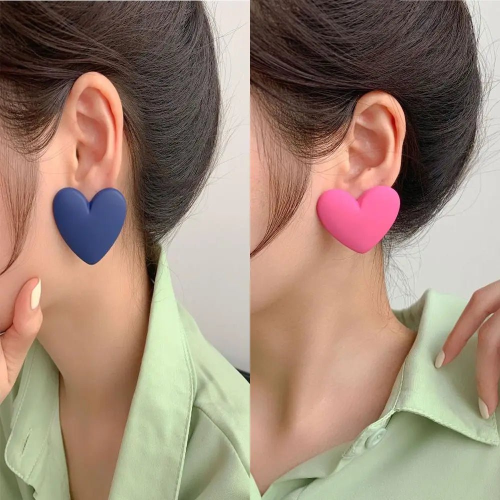 Earrings Heart Shaped Acrylic Geometric Drop Multicolor Statement Bohemian Vintage Chic Style - SN Wigs & More