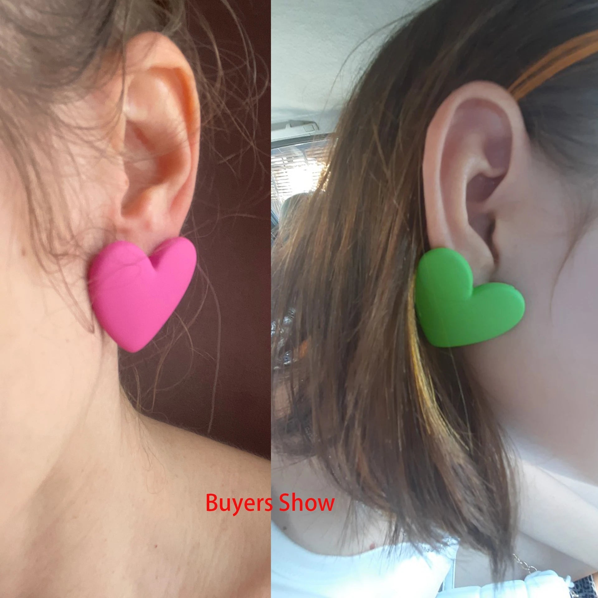 Earrings Heart Shaped Acrylic Geometric Drop Multicolor Statement Bohemian Vintage Chic Style - SN Wigs & More