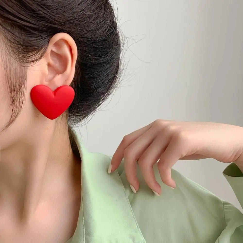 Earrings Heart Shaped Acrylic Geometric Drop Multicolor Statement Bohemian Vintage Chic Style - SN Wigs & More