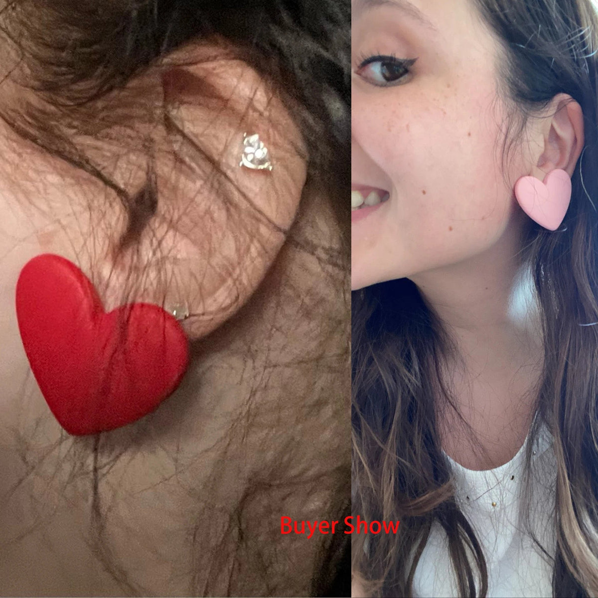 Earrings Heart Shaped Acrylic Geometric Drop Multicolor Statement Bohemian Vintage Chic Style - SN Wigs & More