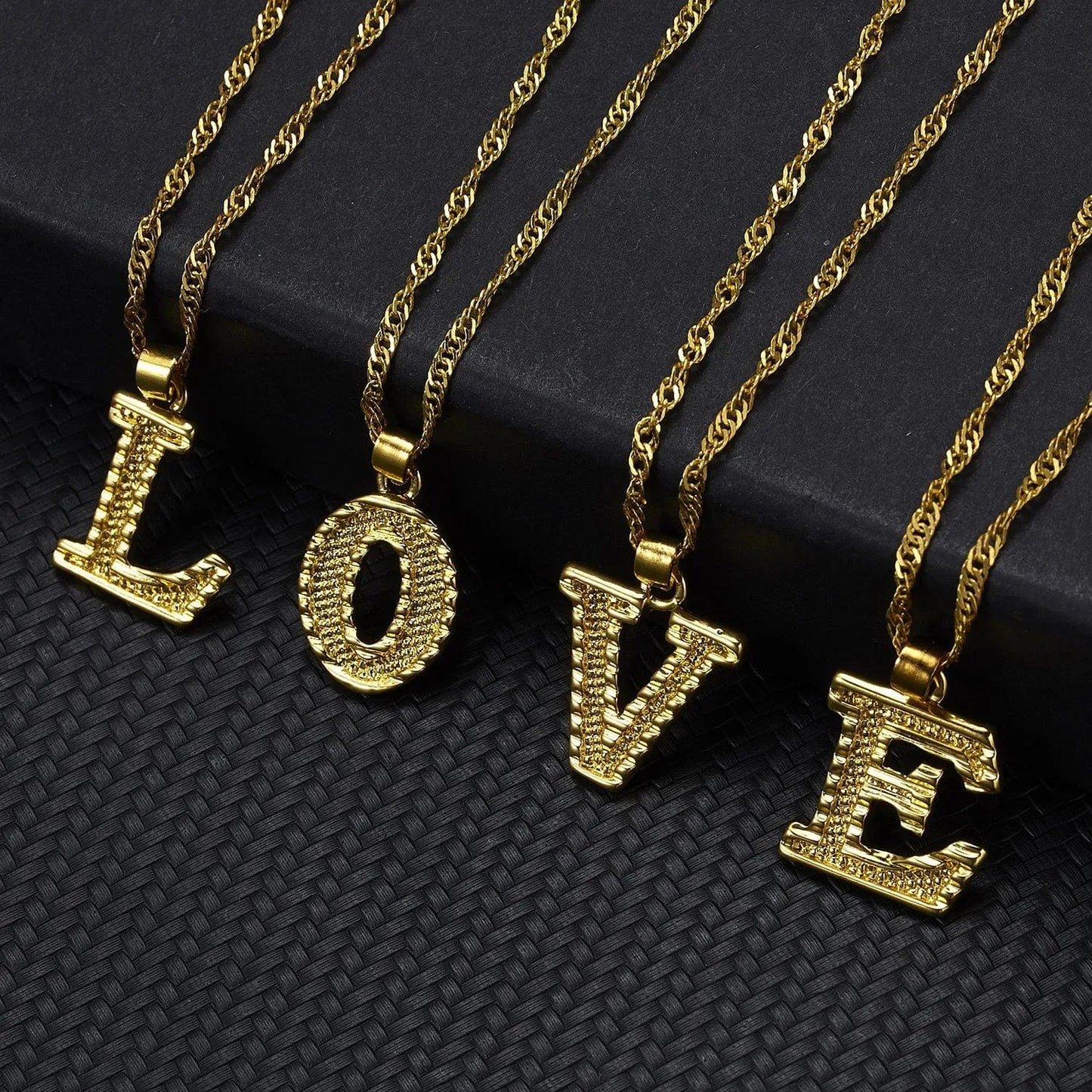 Ebay Hot Selling Gold Plated Jewelry A to Z Alphabet Initial Letter Pendant Necklaces