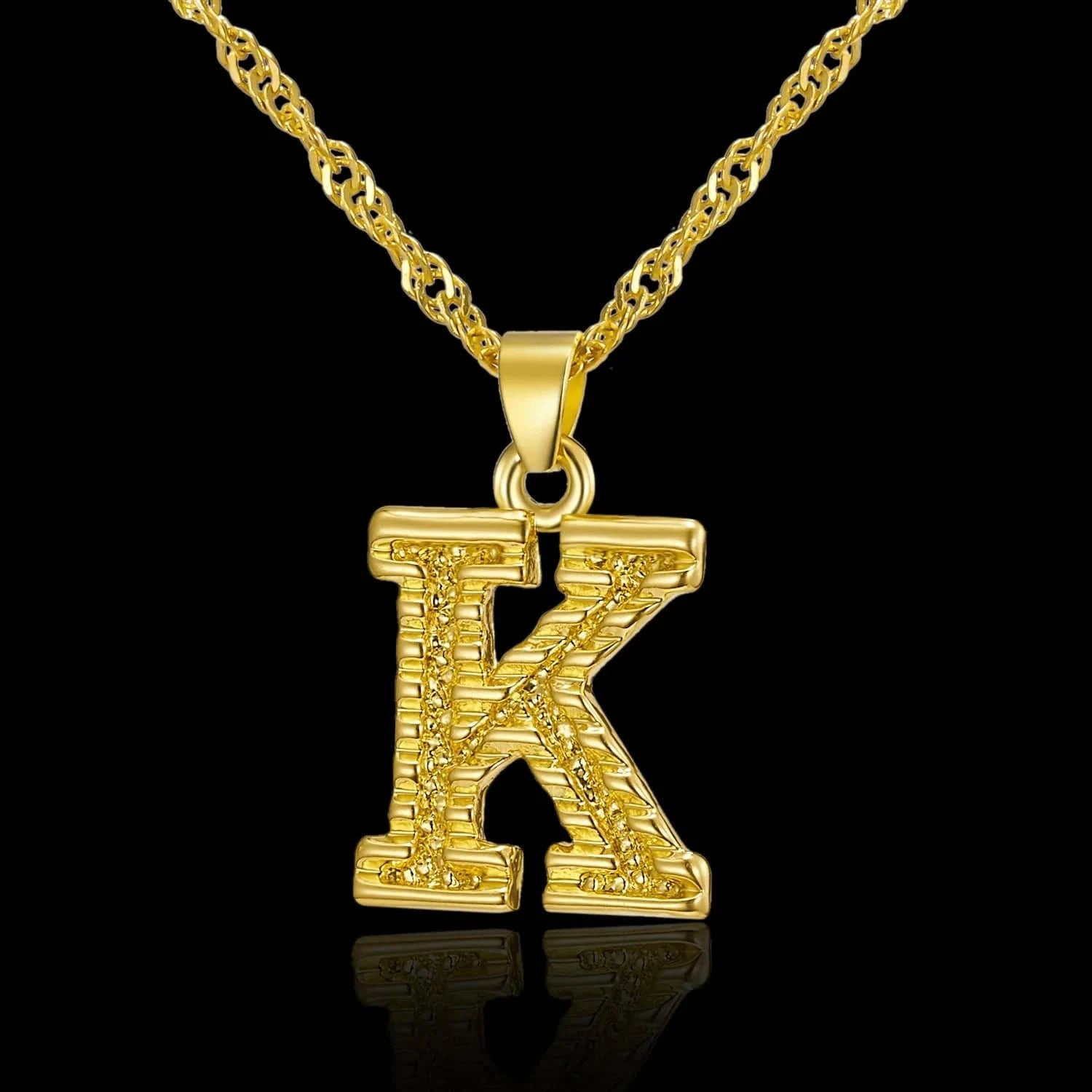 Ebay Hot Selling Gold Plated Jewelry A to Z Alphabet Initial Letter Pendant Necklaces