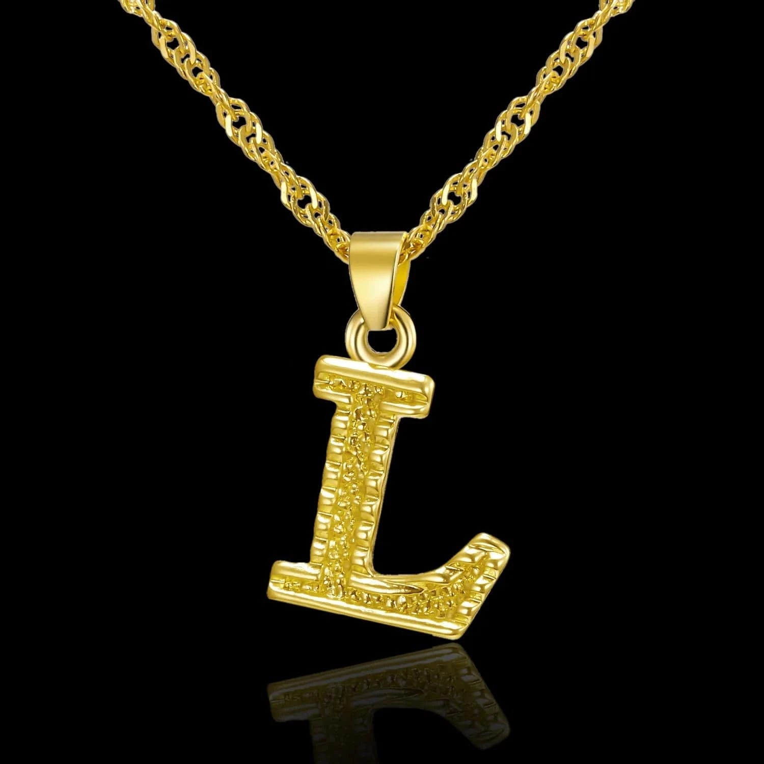 Ebay Hot Selling Gold Plated Jewelry A to Z Alphabet Initial Letter Pendant Necklaces