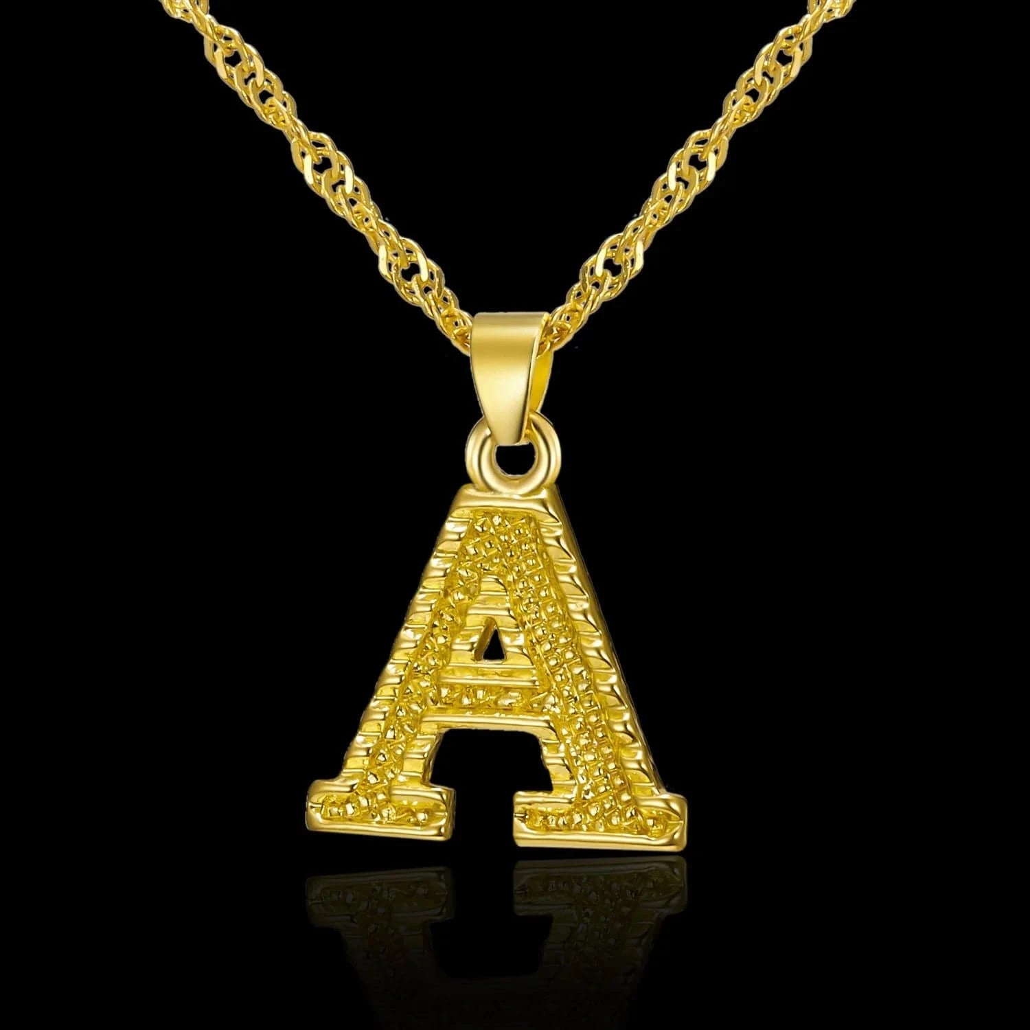 Ebay Hot Selling Gold Plated Jewelry A to Z Alphabet Initial Letter Pendant Necklaces