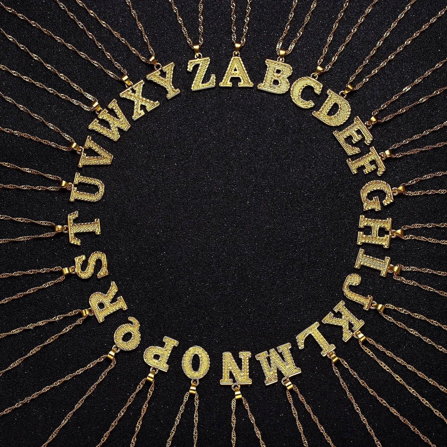 Ebay Hot Selling Gold Plated Jewelry A to Z Alphabet Initial Letter Pendant Necklaces