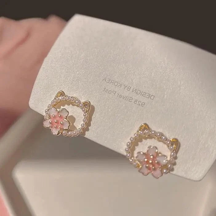 EH5165 Crystal Long Chain Earrings 925 Silver Needle Butterfly Jewelry Women Fashion Pearl Flower Cluster Earrings