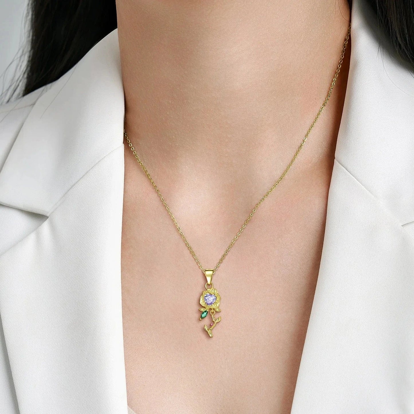 Elegant 12 Birth Flowers Pendants for Necklace Authentic 925 Sterling Silver Pendant for Women Fine Necklaces jewelry Girl Gift