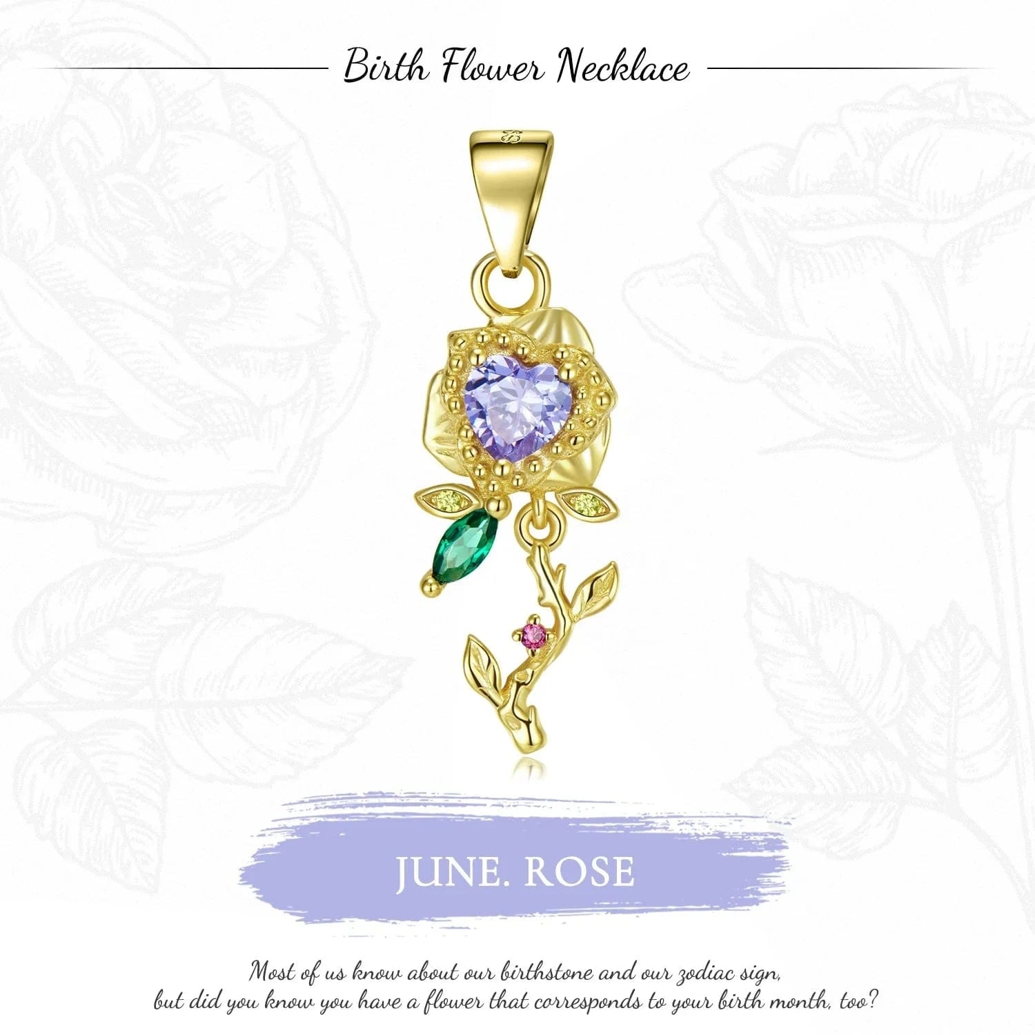 Elegant 12 Birth Flowers Pendants for Necklace Authentic 925 Sterling Silver Pendant for Women Fine Necklaces jewelry Girl Gift