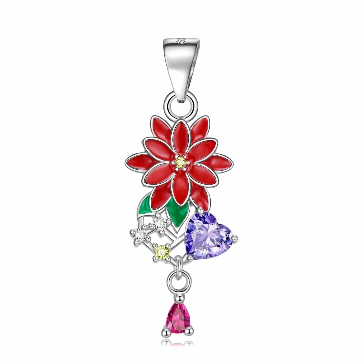 Elegant 12 Birth Flowers Pendants for Necklace Authentic 925 Sterling Silver Pendant for Women Fine Necklaces jewelry Girl Gift