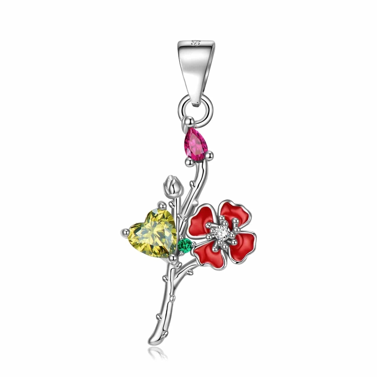 Elegant 12 Birth Flowers Pendants for Necklace Authentic 925 Sterling Silver Pendant for Women Fine Necklaces jewelry Girl Gift