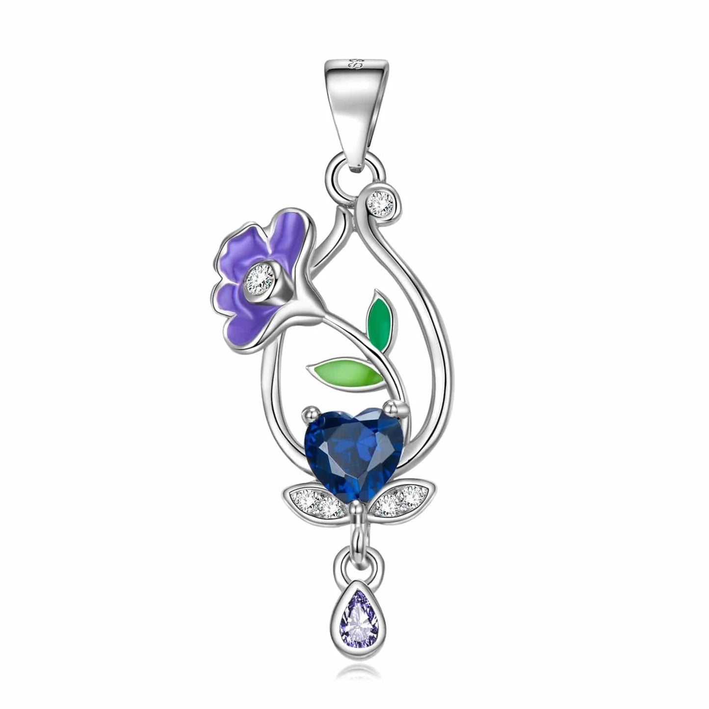 Elegant 12 Birth Flowers Pendants for Necklace Authentic 925 Sterling Silver Pendant for Women Fine Necklaces jewelry Girl Gift