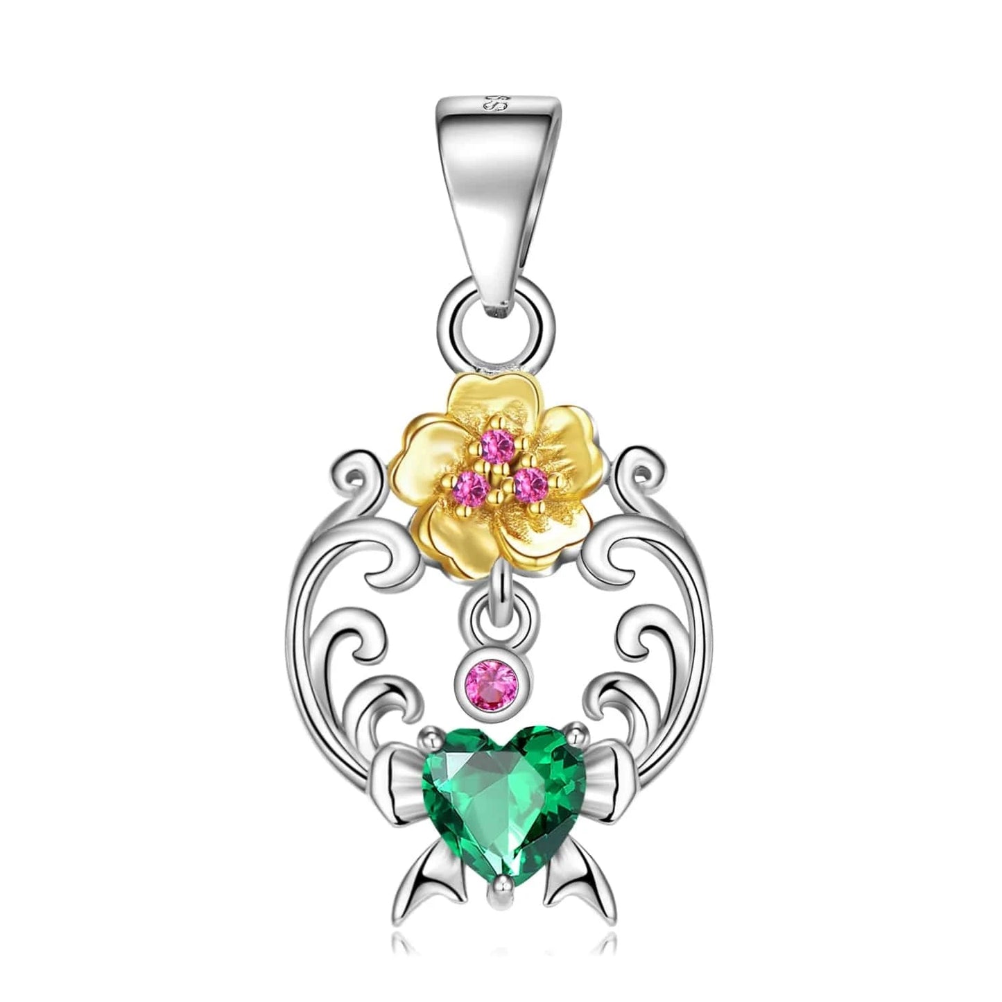 Elegant 12 Birth Flowers Pendants for Necklace Authentic 925 Sterling Silver Pendant for Women Fine Necklaces jewelry Girl Gift