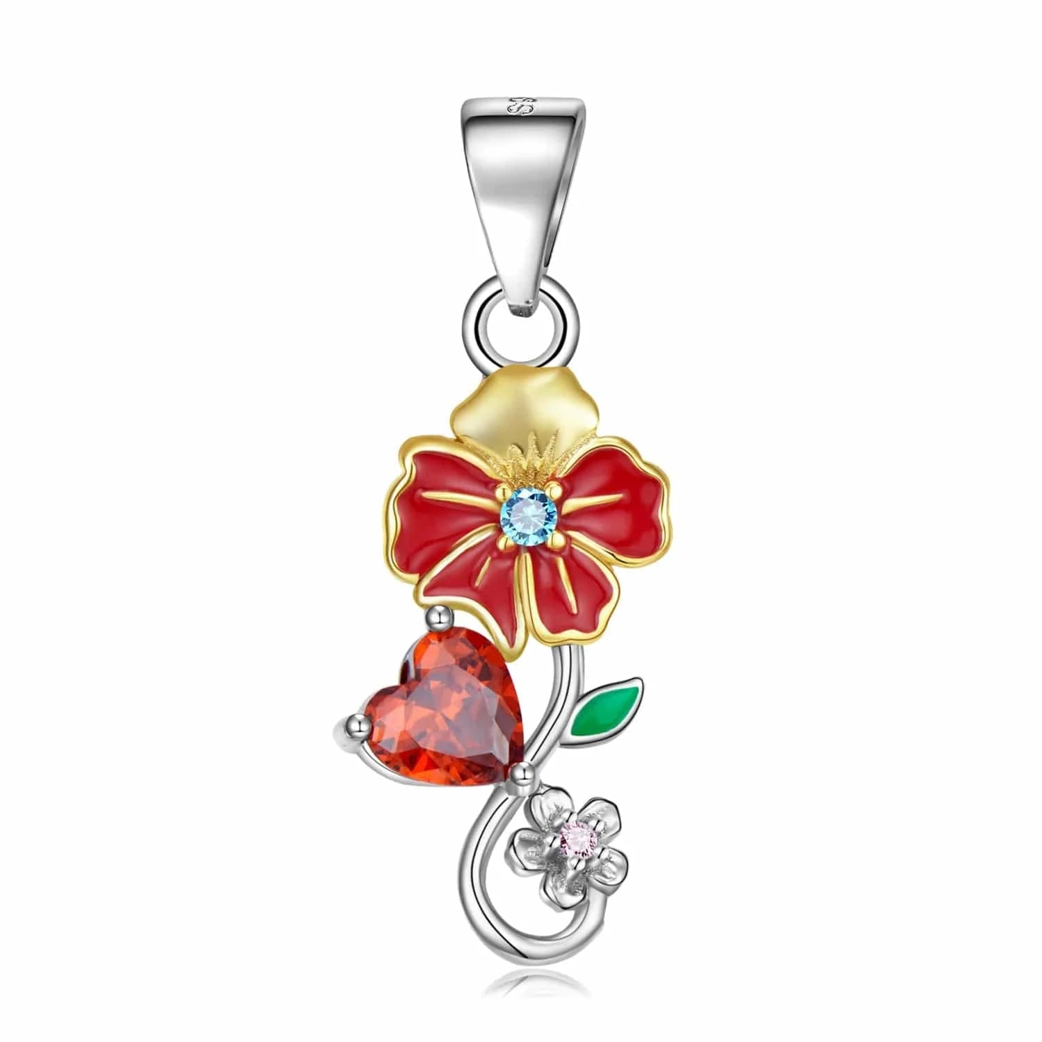 Elegant 12 Birth Flowers Pendants for Necklace Authentic 925 Sterling Silver Pendant for Women Fine Necklaces jewelry Girl Gift