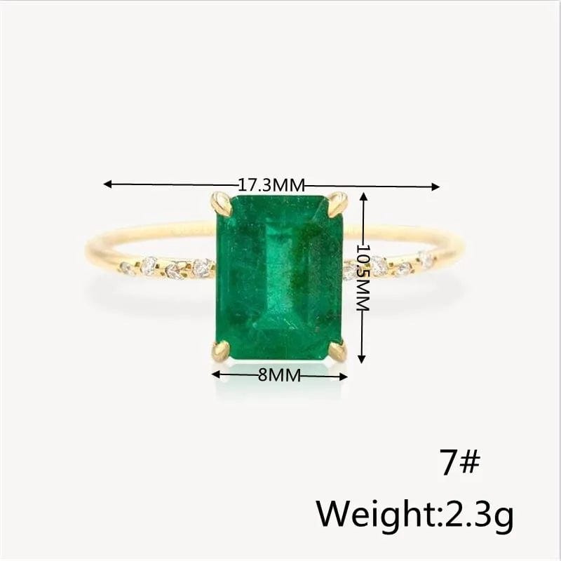 Elegant AAA Cubic Zirconia Copper Ring Statement Jewelry Classic Green Blue Red Solitaire CZ Wedding Rings for Women