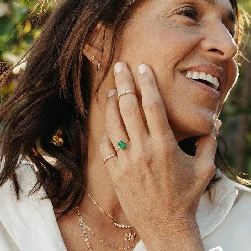 Elegant AAA Cubic Zirconia Copper Ring Statement Jewelry Classic Green Blue Red Solitaire CZ Wedding Rings for Women