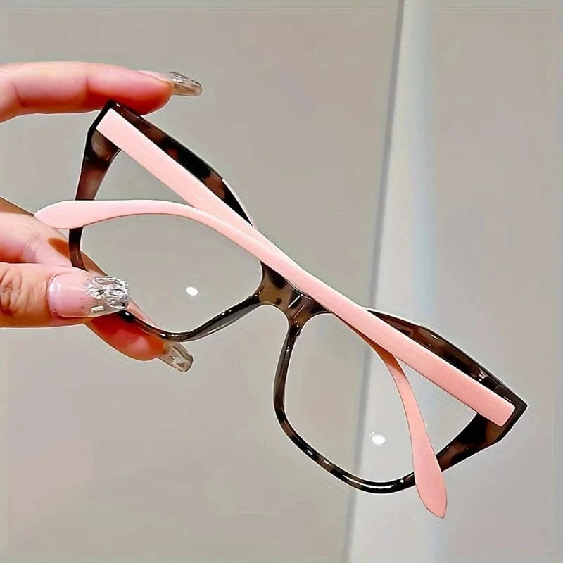 Elegant cat eye reading glasses for women-fashionable color block design, anti-blue light, 1.0 to 4.0 strength