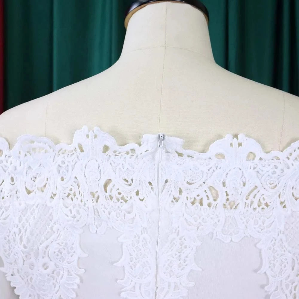 Elegant Dresses for Woman Off the Shoulder Lantern Sleeve Lace Patchwork Sheath Package Hips Ankle Length Luxury Birthday Dress