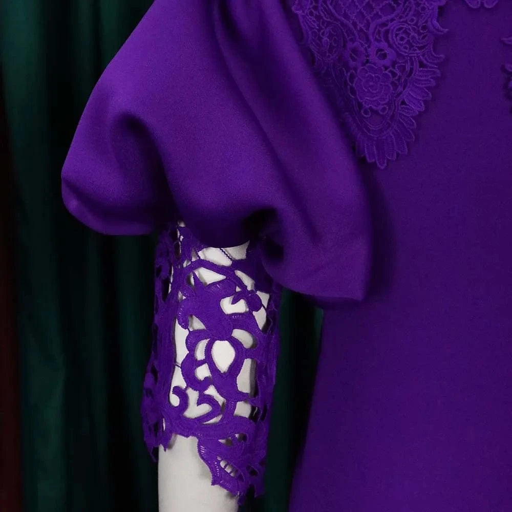 Elegant Dresses for Woman Off the Shoulder Lantern Sleeve Lace Patchwork Sheath Package Hips Ankle Length Luxury Birthday Dress