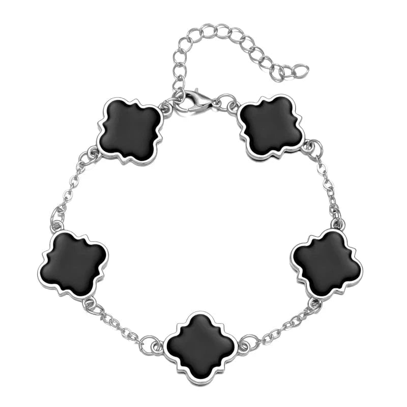 Elegant Earrings / BR23Y0886-1 Rinhoo Black Color Ear Women's Girls Classic Cute Fresh Lucky Four-Leaf Clover Shape Ear Stud Earrings Fashion Jewelry