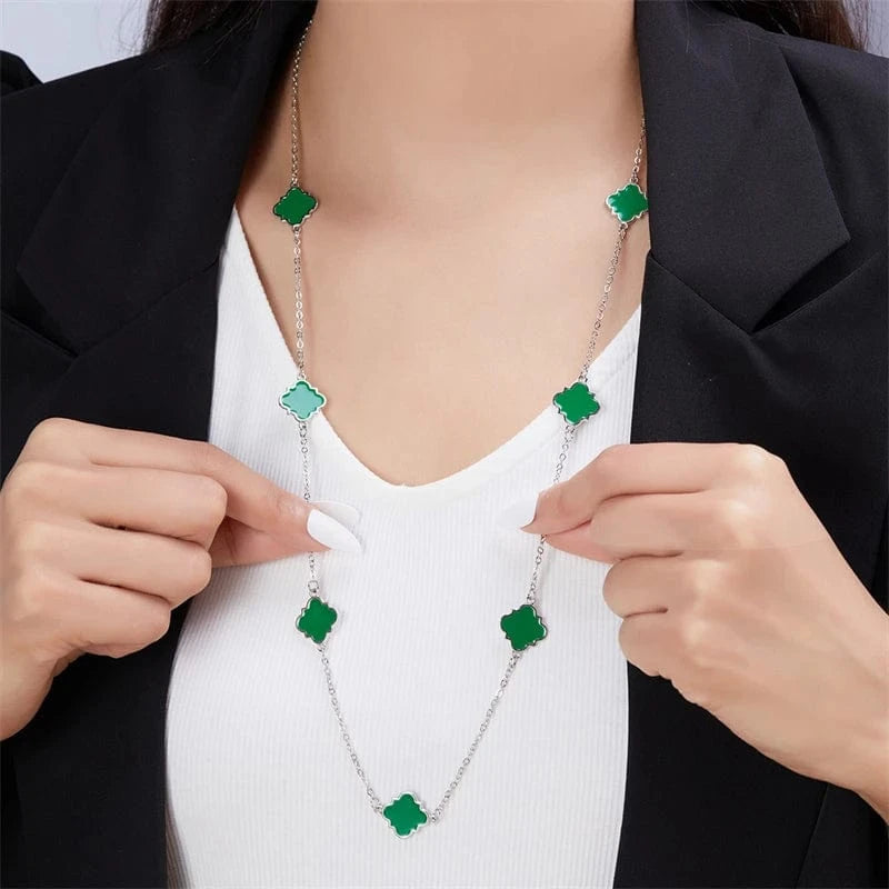 Elegant Earrings / NC23Y0586-3 Rinhoo Black Color Ear Women's Girls Classic Cute Fresh Lucky Four-Leaf Clover Shape Ear Stud Earrings Fashion Jewelry