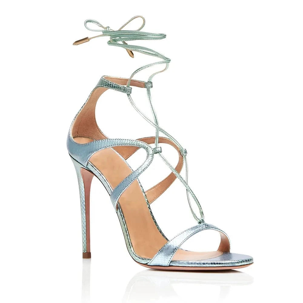 Elegant High Heel Sandal Heels  Shoes For women Strappy High Heel Ladies Rose Gold Stilettos