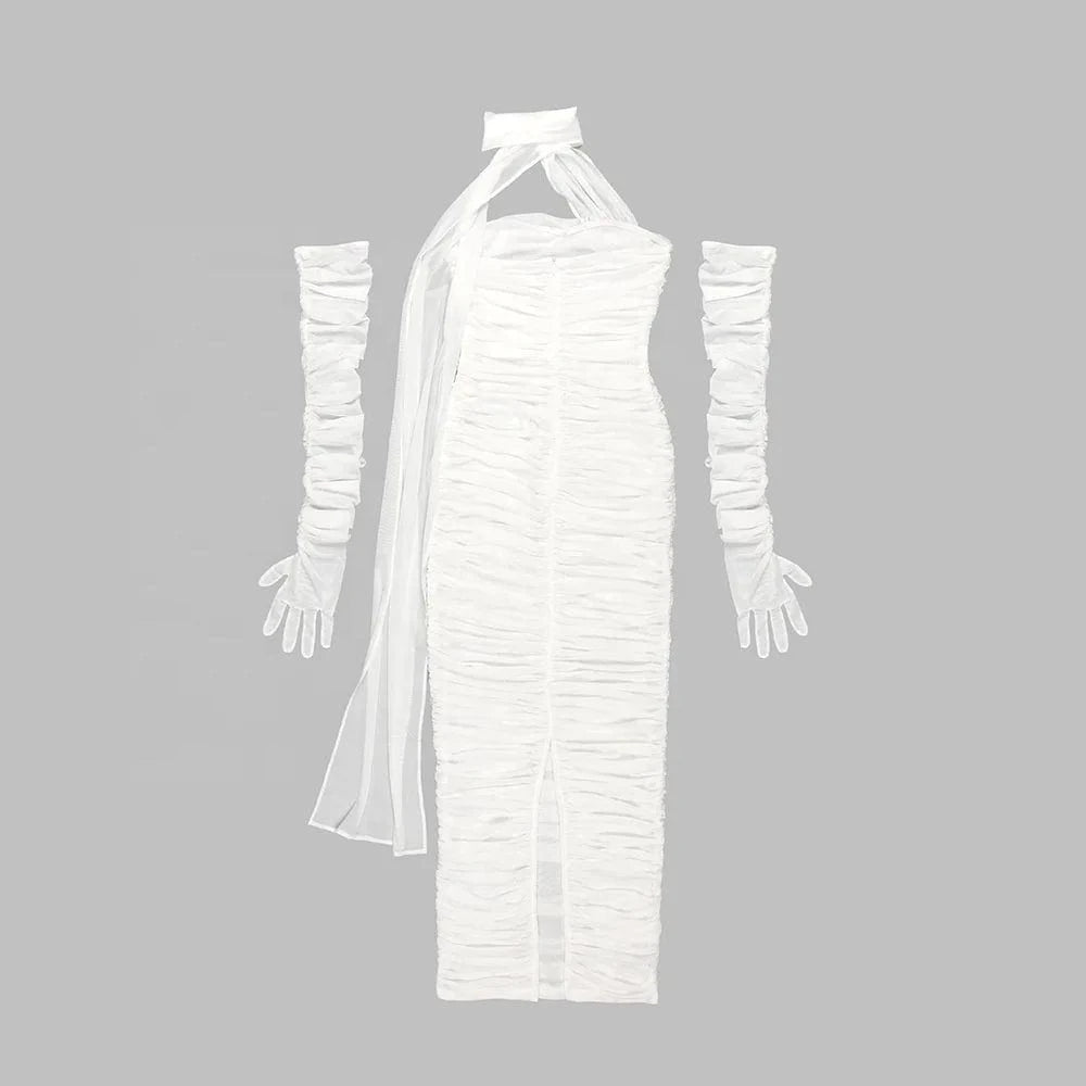 Elegant Ivory Ruffle Party Gown Latest Prom Evening Dress Woman Dresses 2024