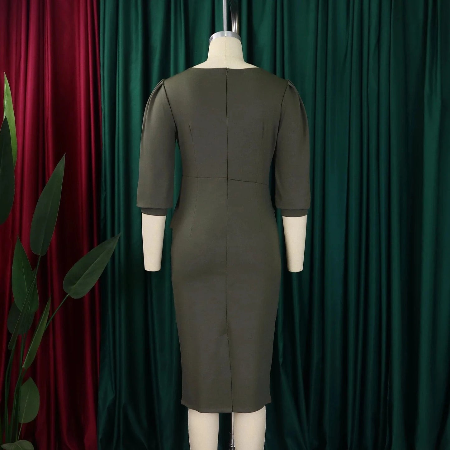 Elegant Office Dresses for Women O Neck Half Sleeve Sheath Package Hips Formal Business Work Wear Vestidos Mujer Dress Clothes